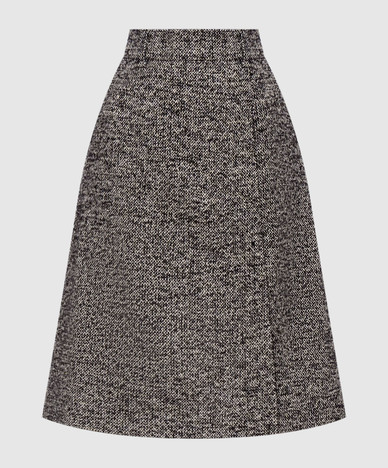 Gray skirt with wool and silk