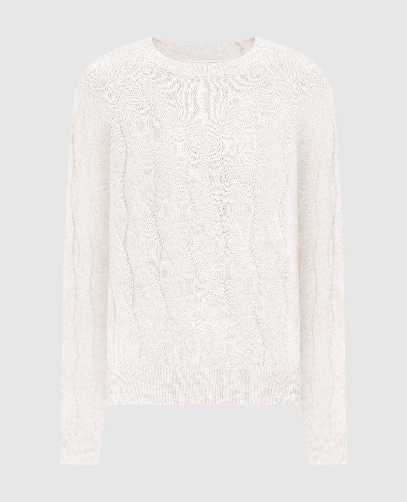 White alpaca wool jumper with a pattern