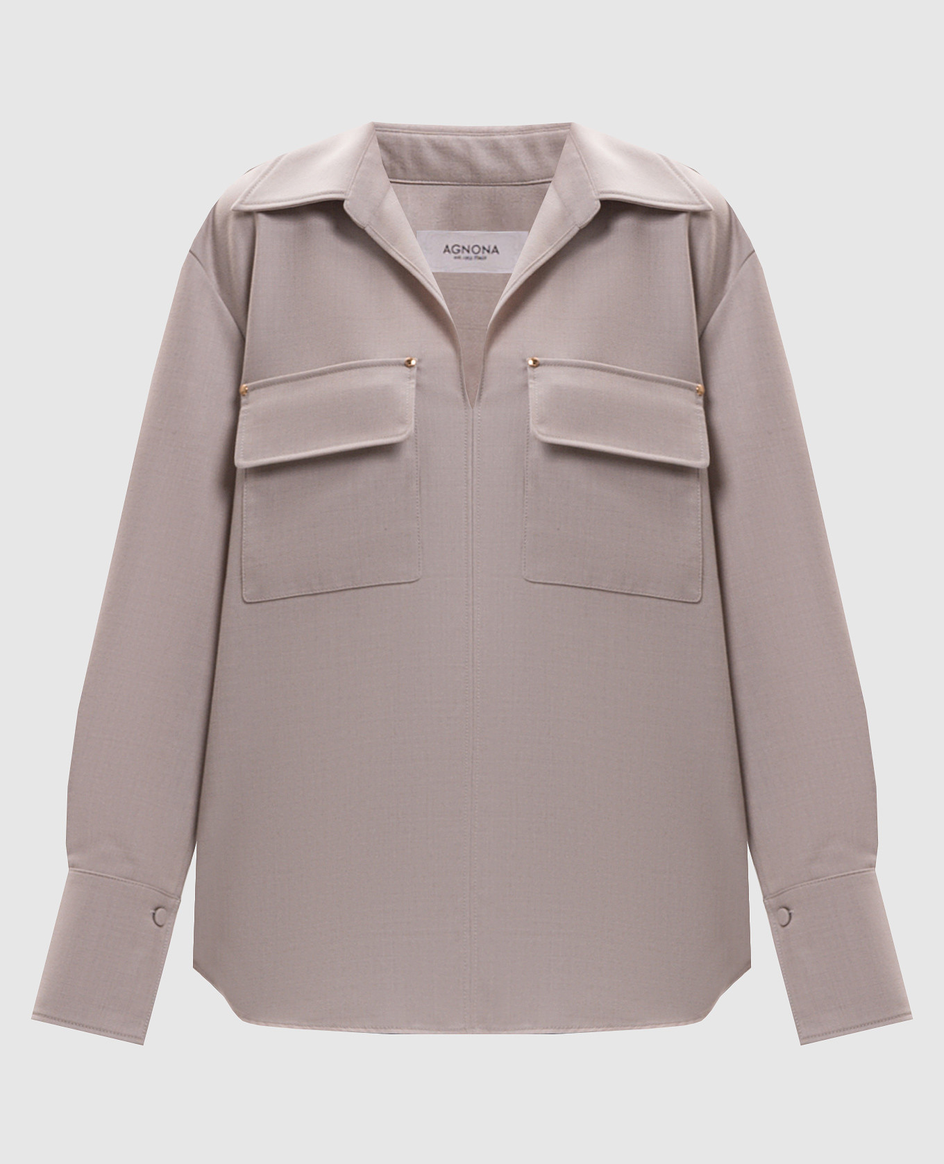Beige wool shirt