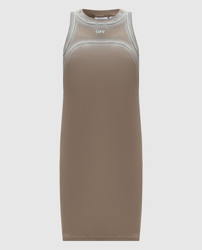 Off-White Brown Spray Off Dress 2DB57FS26JER001
