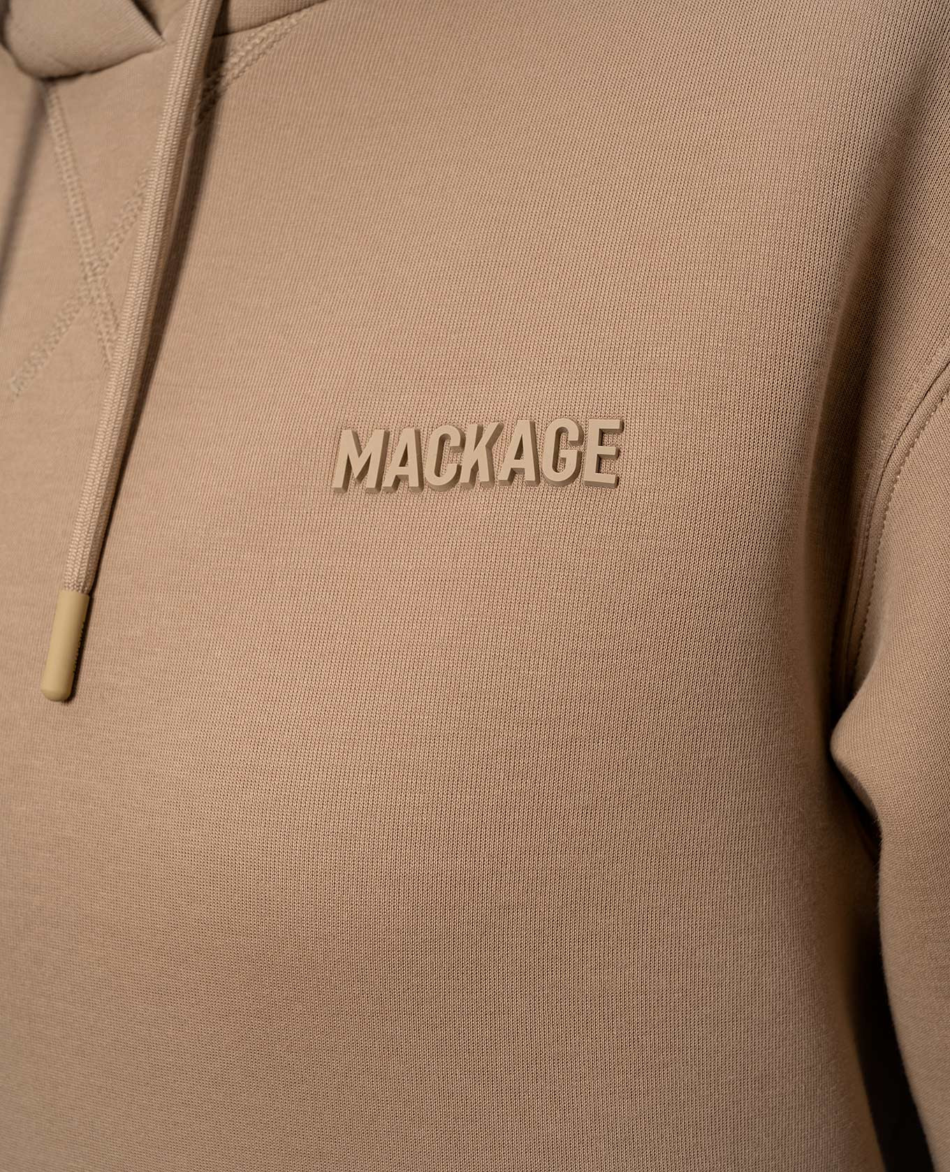 

Krystiana beige hoodie with textured logo Mackage