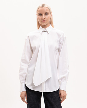 Brunello Cucinelli White shirt with a monil chain MP091M2F06