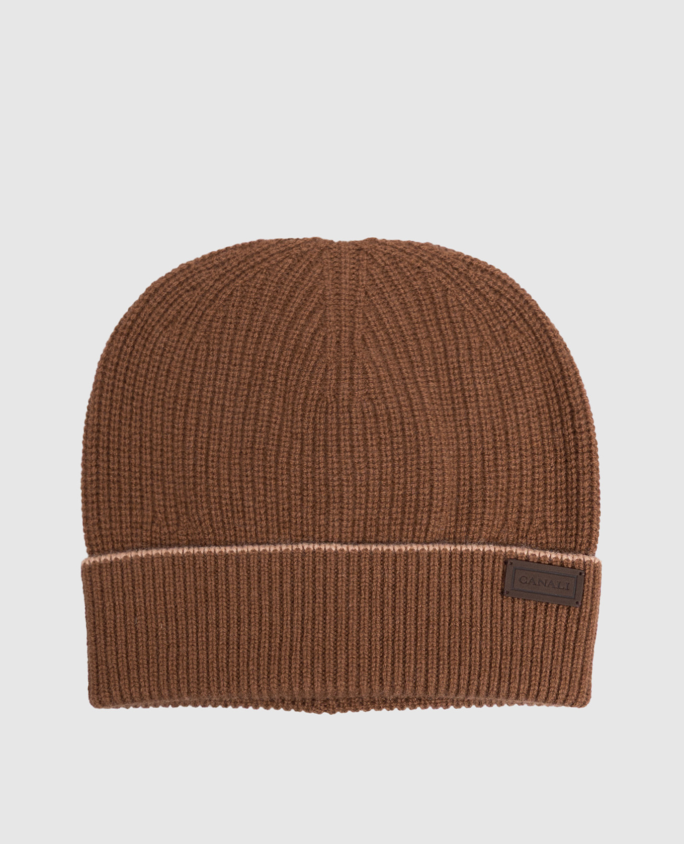 Brown wool and cashmere hat