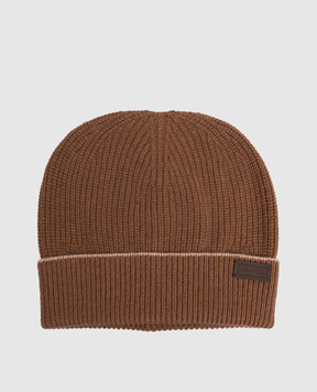 Canali Brown wool and cashmere hat MK02552B0043