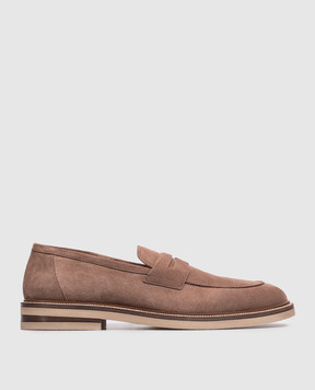 Brunello Cucinelli Brown suede loafers MZUSOLT709