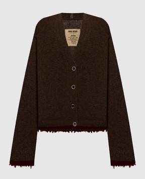 UMA WANG Brown cashmere cardigan UK7156