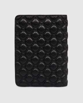 Stefano Ricci Black leather passport cover PP308UVD