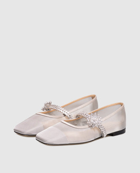 Mach&Mach Gray Lotus Flower ballet flats S091310NET