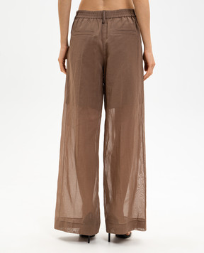 Brunello Cucinelli Brown pants with chain M0F91P9174