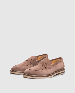 Brunello Cucinelli Brown suede loafers MZUSOLT709