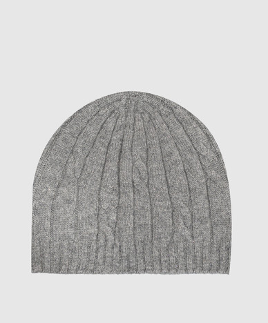 Cappello grigio con lana e seta