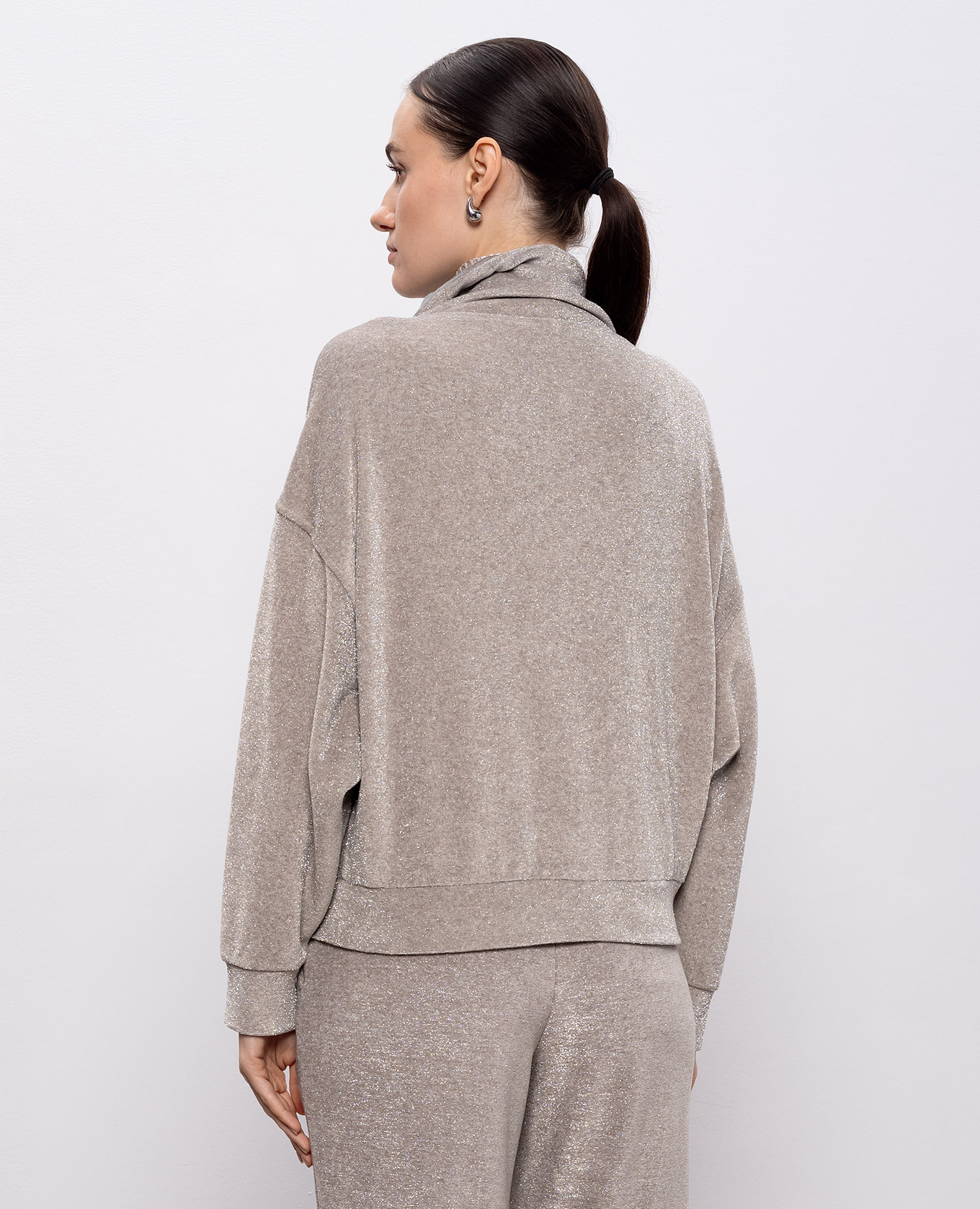 Beige velour sports jacket with lurex Peserico 4