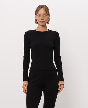 Twinset Black jumper with layering effect 262AP3251