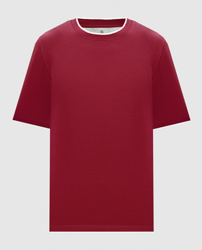 Brunello Cucinelli Burgundy layered T-shirt M0B137427