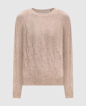 Peserico Beige alpaca wool jumper with a pattern S99375F079217A