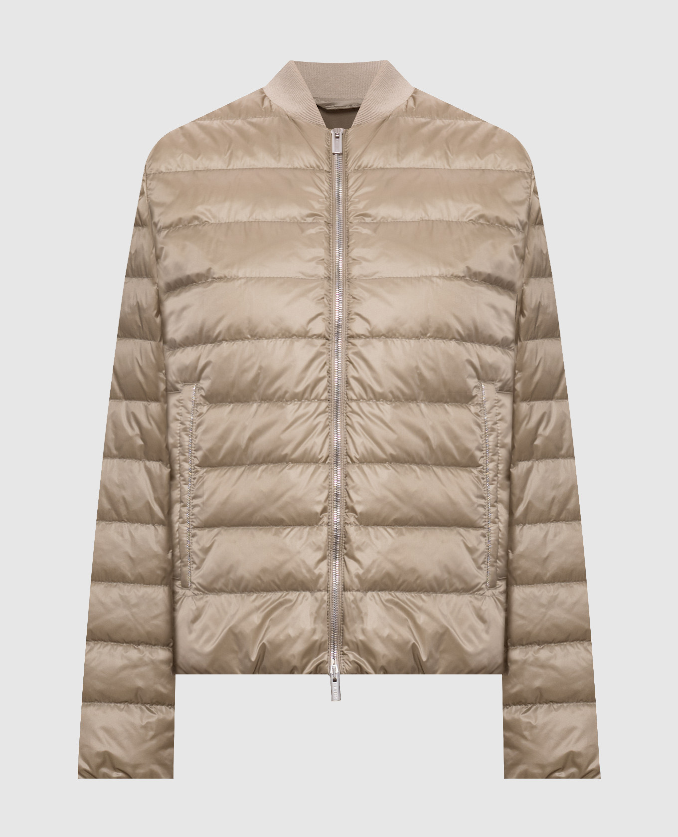 Khaki down jacket with chain