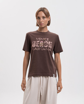 Palm Angels Cali Vibes Brown T-Shirt PAWAA006JR003