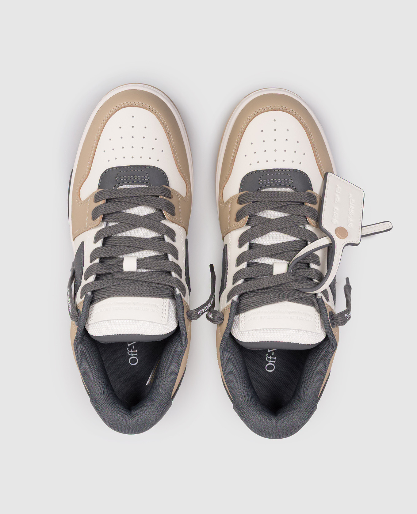 

Out Of Office beige leather sneakers Off-White
