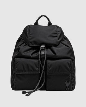 Ami Paris Black Marcel backpack ULL757AW0001