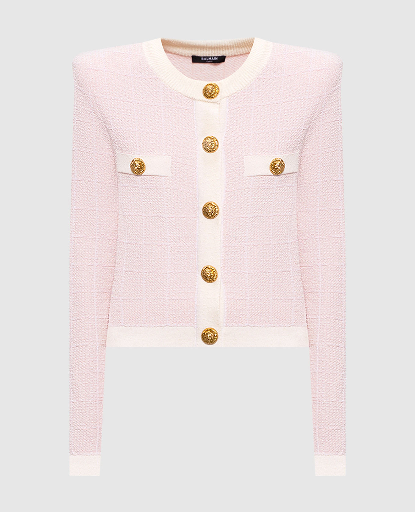 

Pink tweed cardigan Balmain