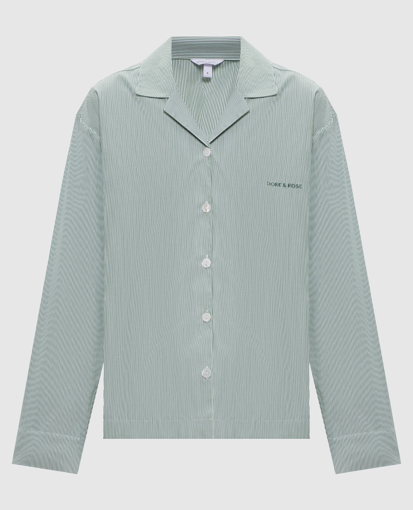 

Green striped pajama shirt with logo Dore & Rose