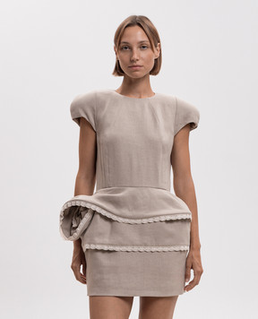 Magda Butrym Beige linen mini dress with accent shoulders DRESS52328726
