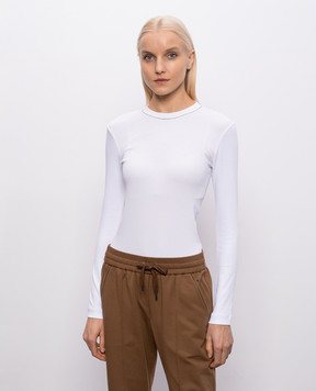 Brunello Cucinelli White longsleeve with monil chain MPTC8BJ300