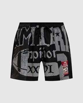 AMIRI Black Spliced Swim Shorts AMBOSW1002
