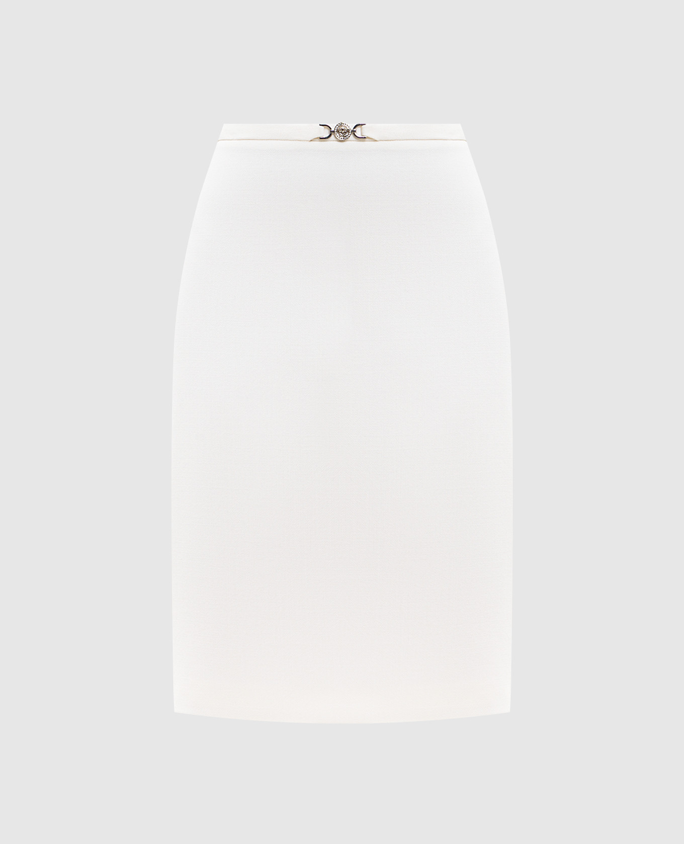 

White wool skirt with emblem Versace