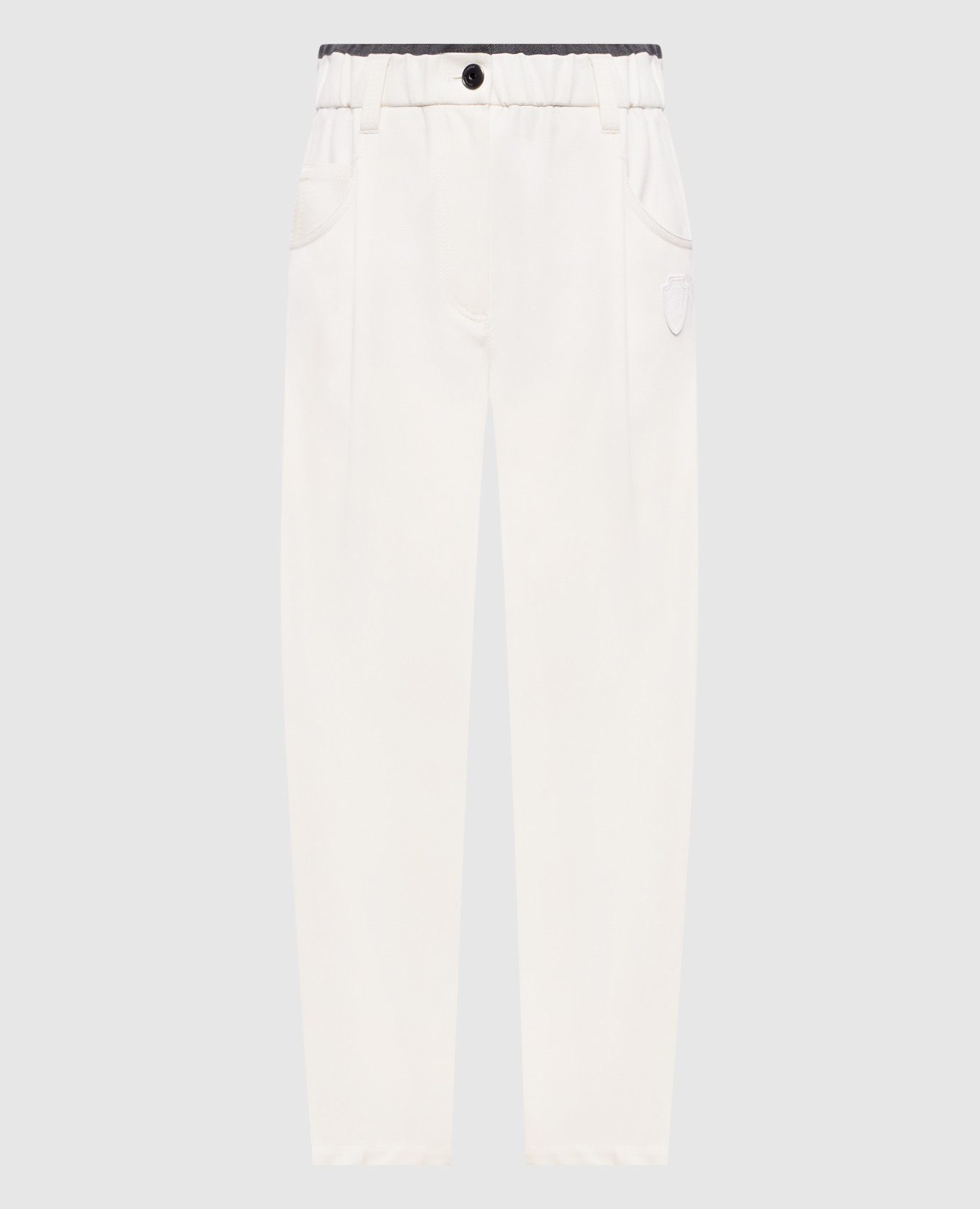 Ivory pants with monil chain Brunello Cucinelli