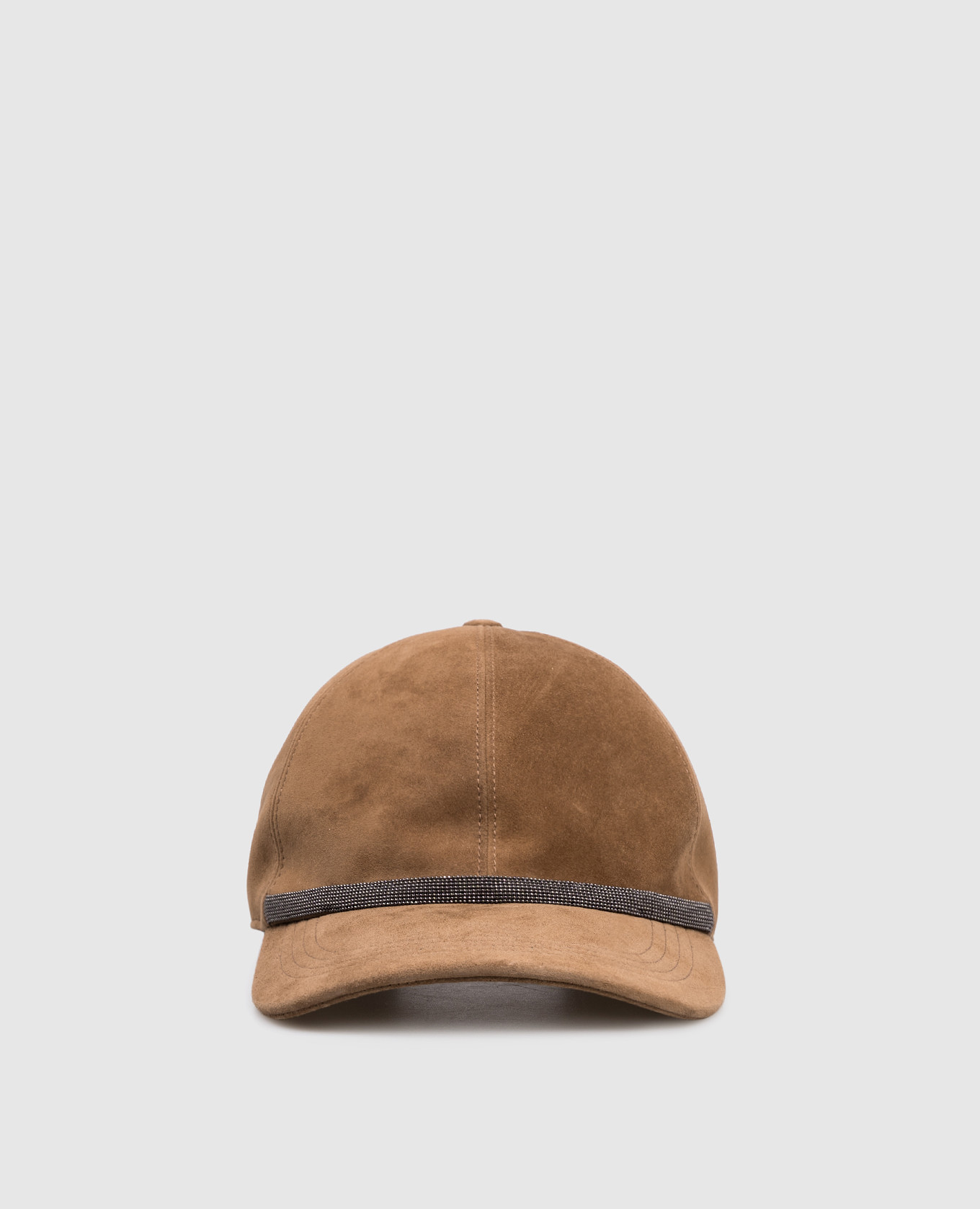 

Brown suede cap with monil chain Brunello Cucinelli