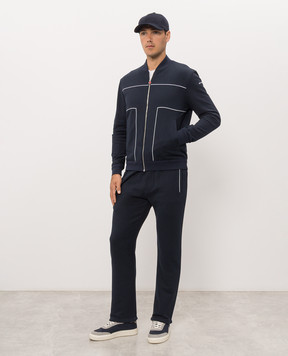 Kiton Blue tracksuit with logo embroidery UMJ0031