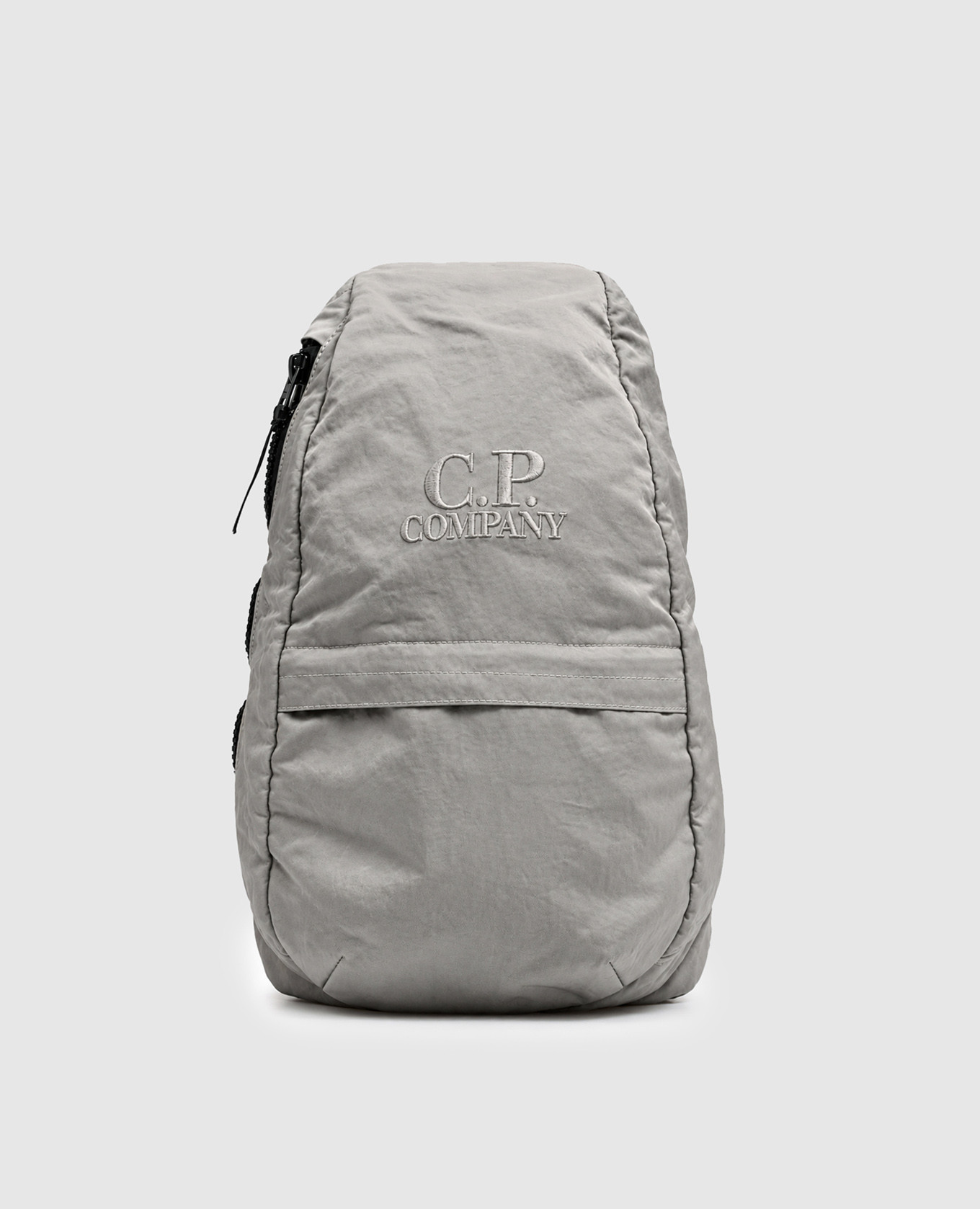Children's gray sling bag with logo embroidery