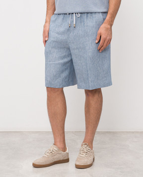 Peserico Blue linen shorts R54235D02607