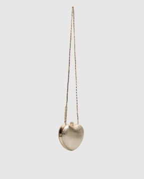 Twinset Gold heart-shaped clutch 262TD8100