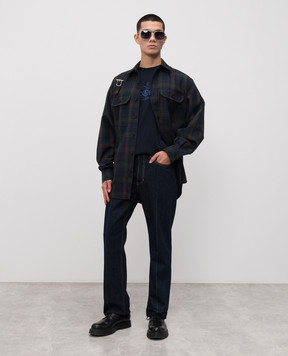 Alexander McQueen Blue wool check shirt 838500QRACD