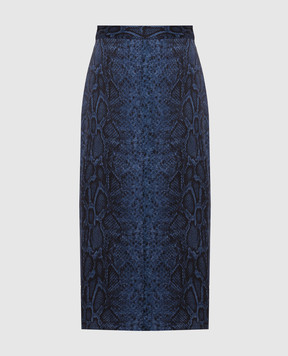 Twinset Blue skirt with reptile leather print 262TT2590