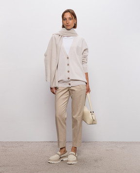 Peserico Beige cardigan made of wool, silk and cashmere A99207F12A9283