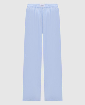 Dore & Rose Blue striped pajama pants with logo PREMIUMSILKPJBOTTOM