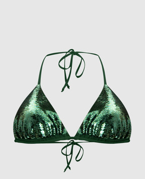 Fisico Green sequined swimsuit bodice MR36PW