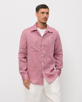 Brunello Cucinelli Burgundy linen shirt MM6840658