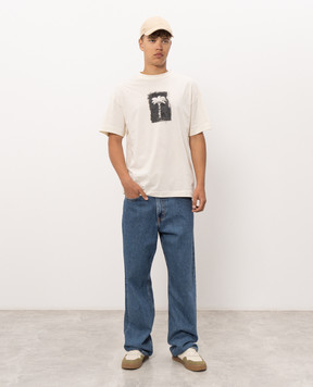 Palm Angels Ivory T-shirt with logo print PAMAA001JR019