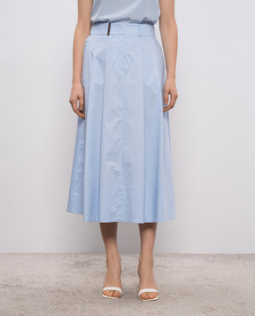 Peserico Blue midi skirt with patch A0558101979
