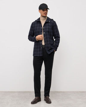 Kiton Black pants with logo patch UFPPEK0100H