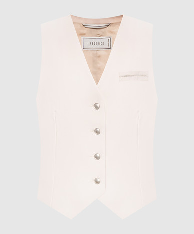 Beige wool vest