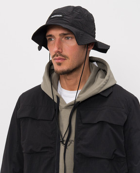 Riotdivision Black panama with logo patch RDATBRSNH