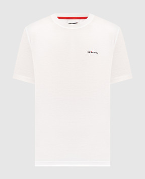 Kiton White T-shirt with logo embroidery UMK1274