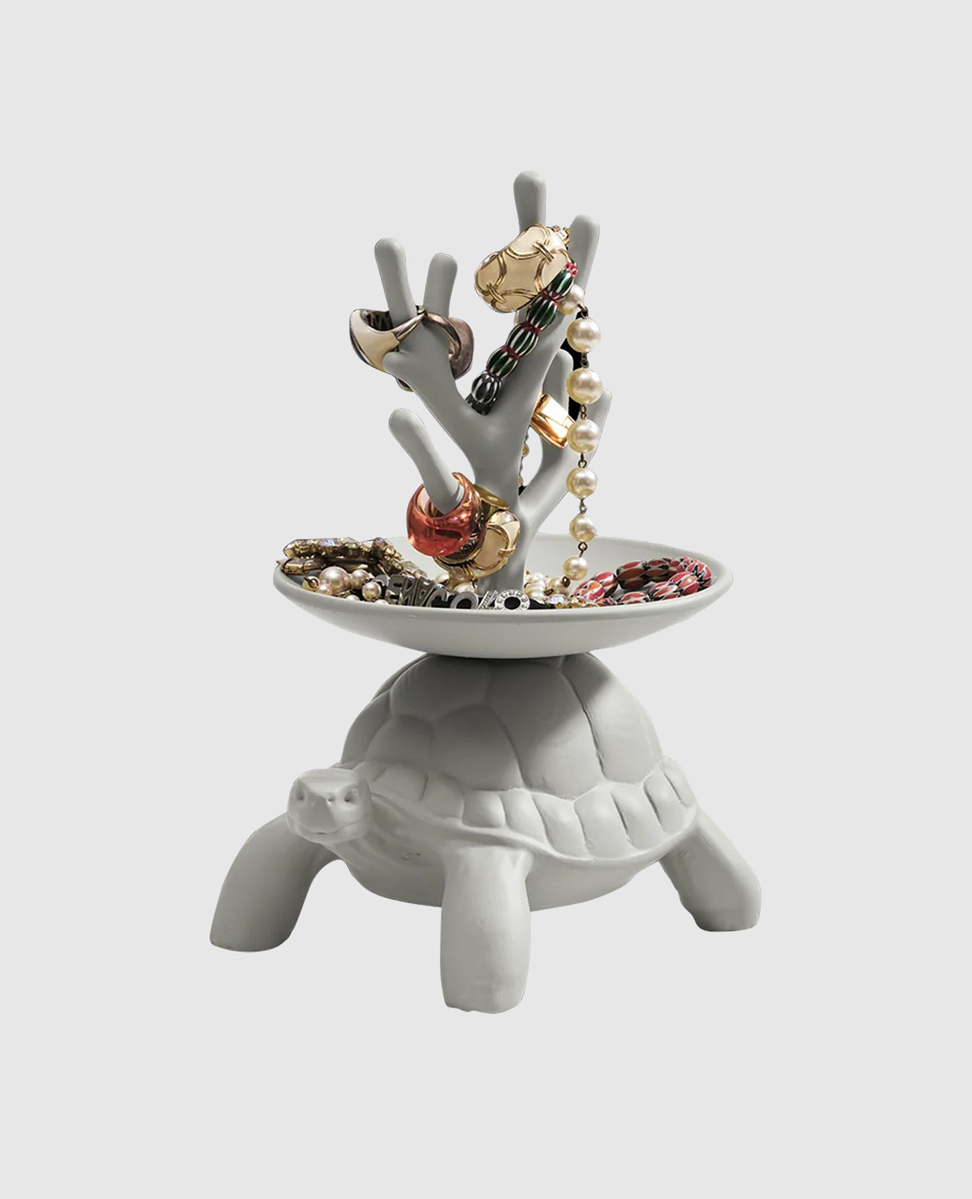 

Turtle Carry XS Gray Ceramic Jewelry Tree Qeeboo, Grey