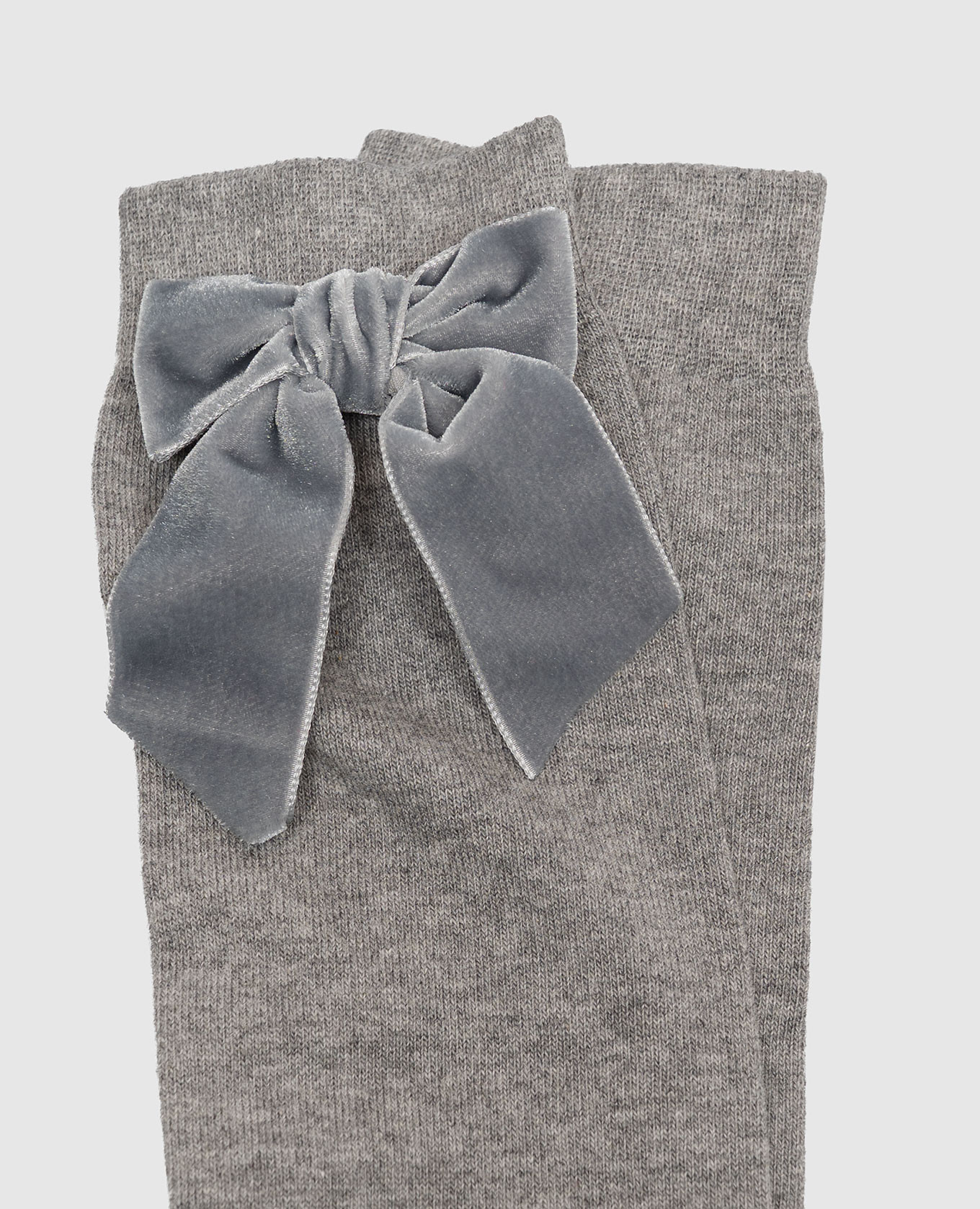 Children's gray knee-high socks with bows Story Loris 2