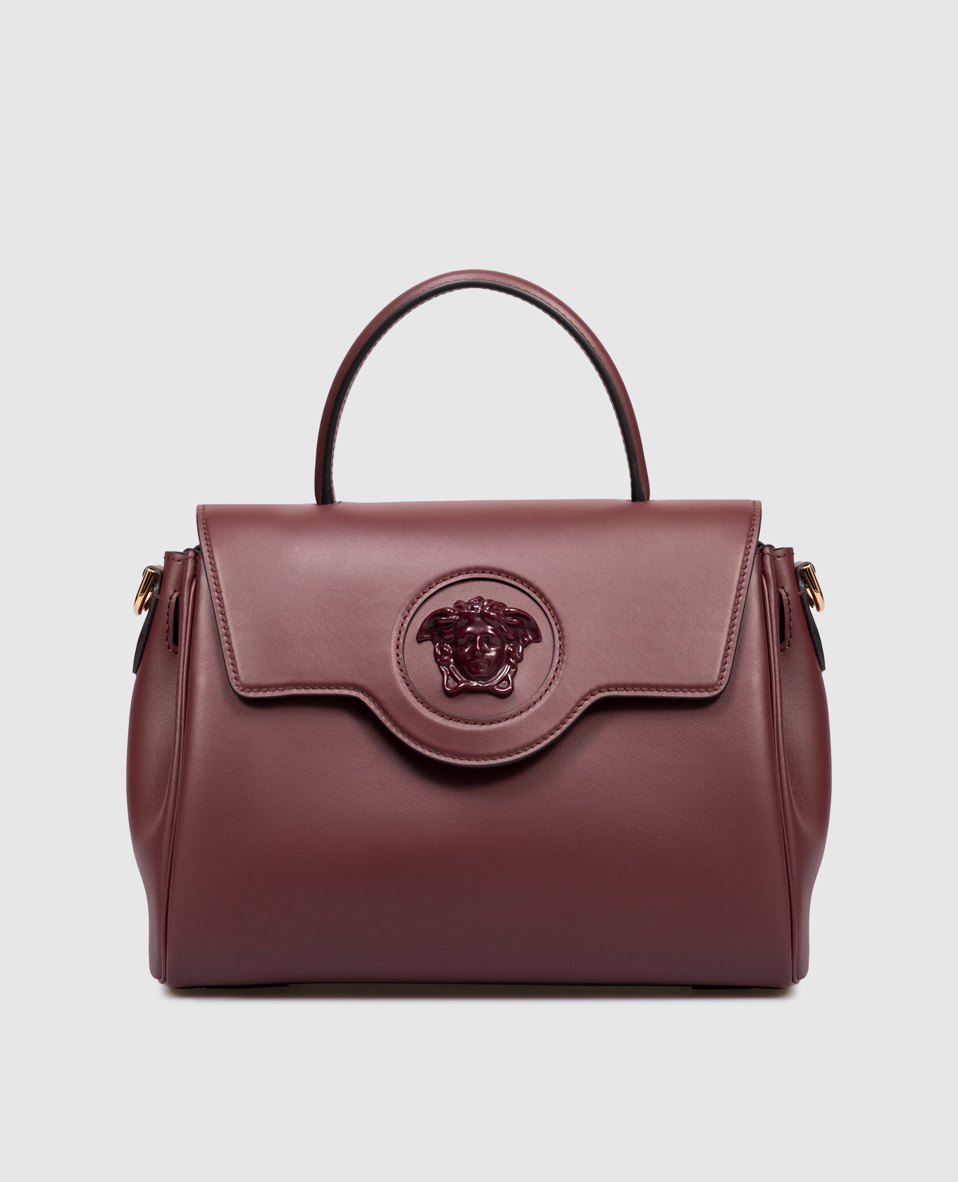 

La Medusa burgundy leather satchel bag Versace